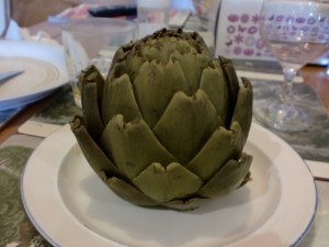 The Globe Artichoke cooked and ready to serve.